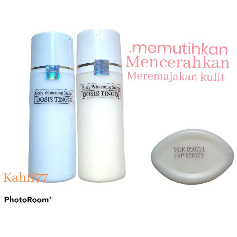 handbody pemutih original paket siang malam