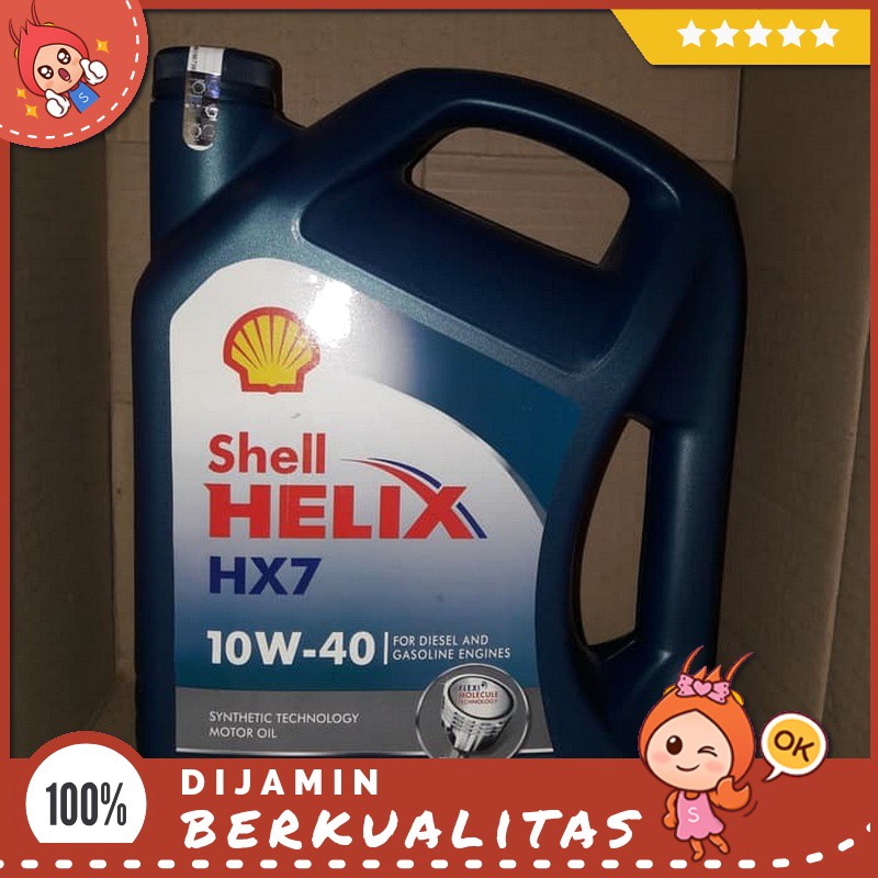 Oli Shell Helix Biru Hx7 10w 40 Galon 4 Liter Api Sn Acea A3 B4 Sparepart Motor Murah Shopee Indonesia