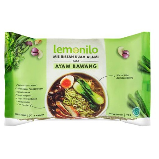 

8 Pieces Lemonilo Mie Instan Kuah Alami Rasa Ayam Bawang / Mie Sehat