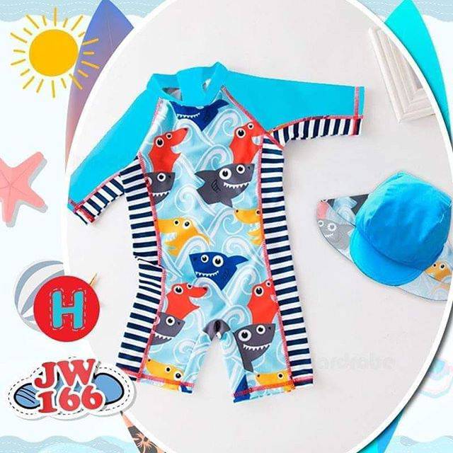 Baju renang anak cowok Jw166 hiu