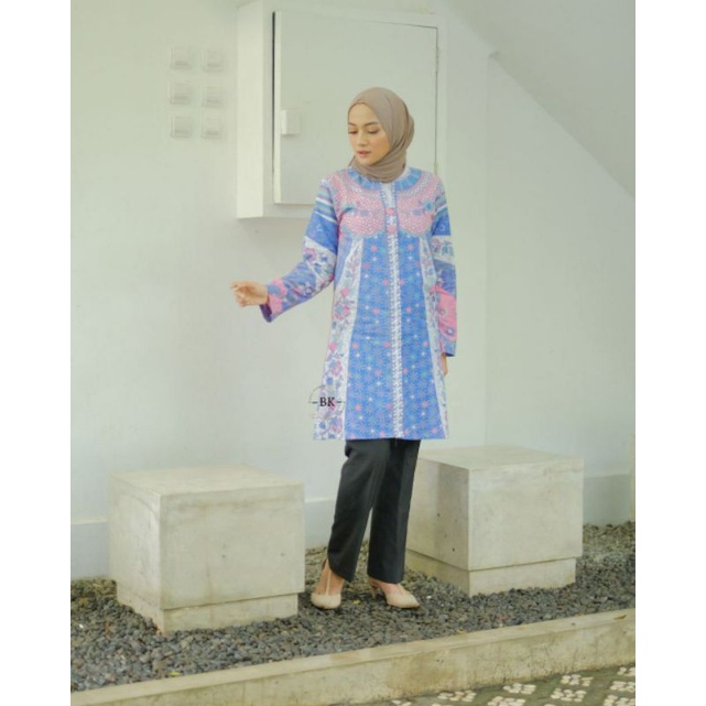 TUNIK BATIK MODERN SOFTCOLOR JASMINE TERBARU || ATASAN WANITA || M-L-XL-XXL-XXXL