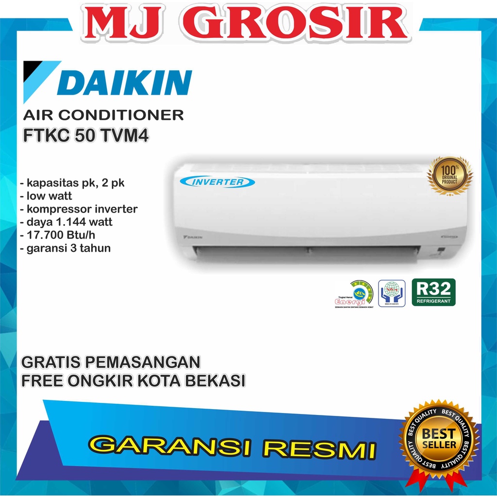 AC DAIKIN FTKC 50 TVM4 50TVM4 2 PK + PASANG R32 INVERTER