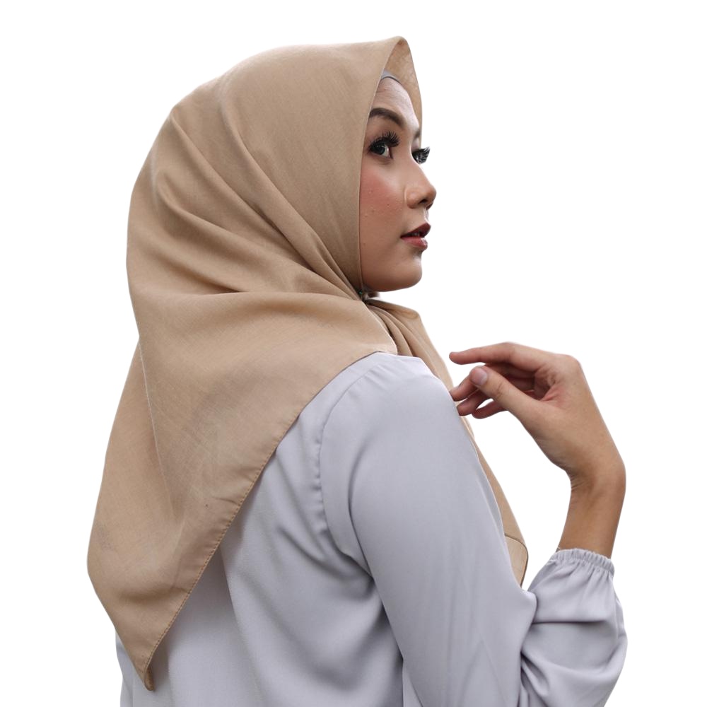 Elzatta Keisha Sadia Jilbab Kerudung Segiempat Polos Bahan Polycotton size 110x110cm-8