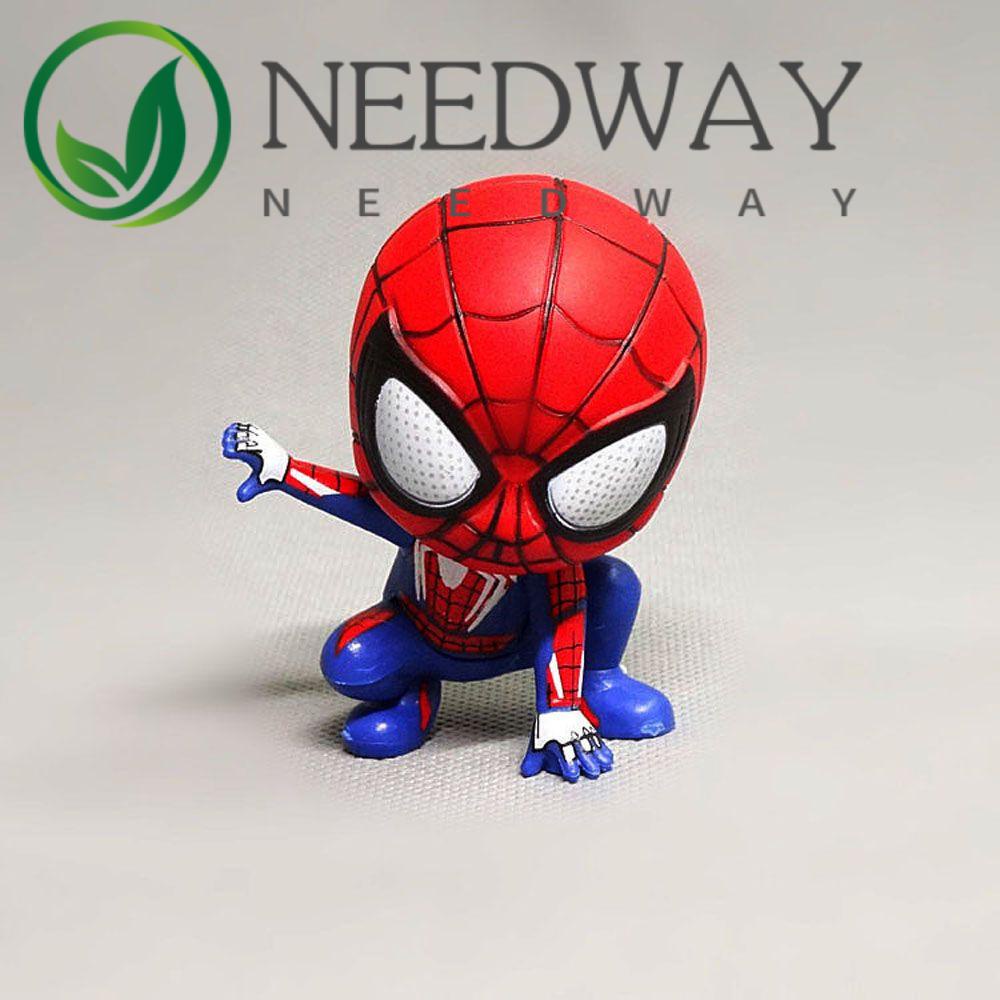 Needway  Gifts Figurine Model Cute Toy Figures Spiderman Action Figures For Kids Miniatures Anime Cartoon Collectible Model Marvel Hero Doll Ornaments