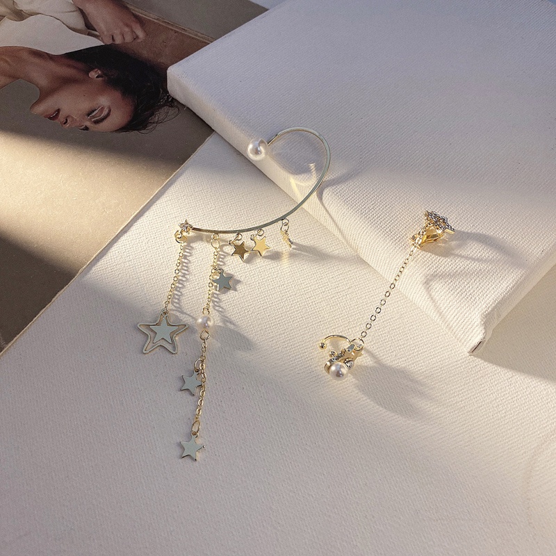 Crystal Butterfly Tassel Clip Earrings Elegant Bowknot Shining Earring for Women Fashion Accessories Jewelry