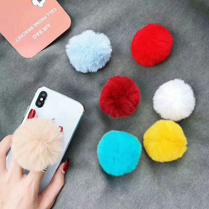 Monsoon - Popsocket Bulu / Pompom 3D / Pop Socket Phone Holder Pom Pom Bulu Warna Warni