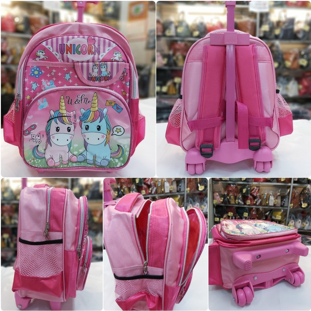 tas dorong ransel trolly tk dan paud anak perempuan