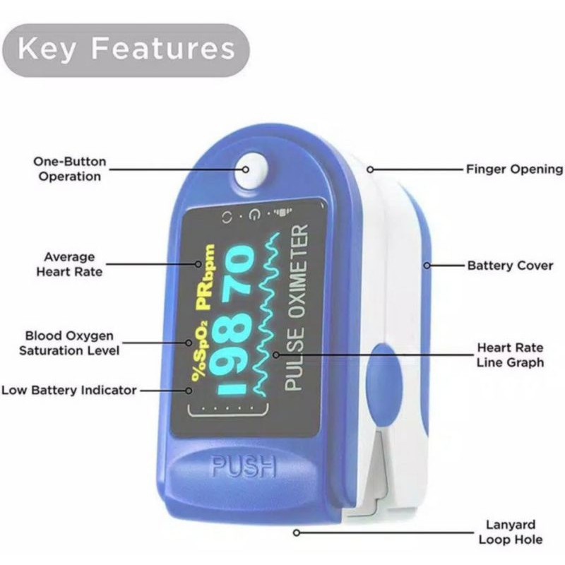 Oxymeter Pulse Fingertip Oxymeter - Oxymeter Alat Pengukur Detak Jantung Oximeter