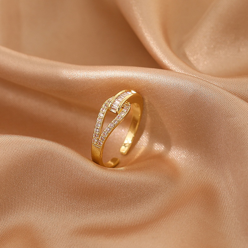 Korea sederhana Indeks cincin kepribadian wanita terbuka Net merah temperamen cincin jari tengah BAR