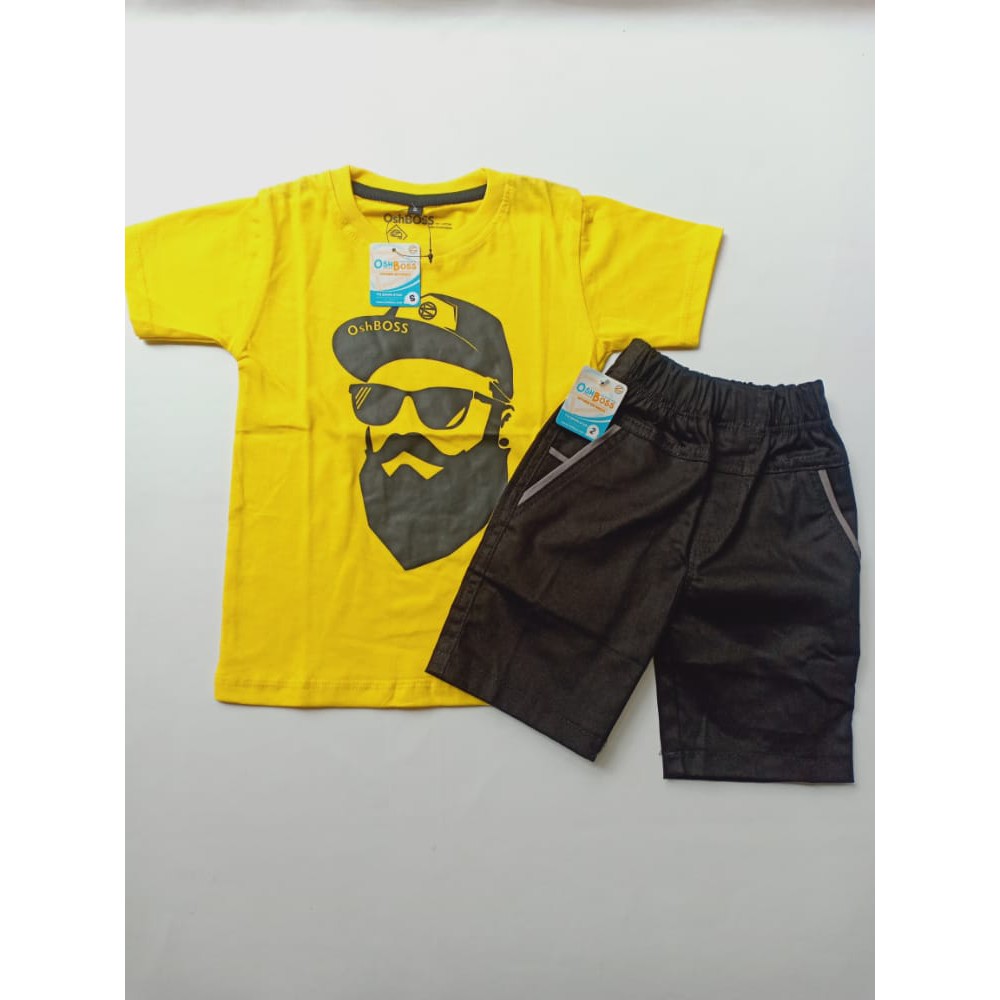 COD BAJU STELAN ANAK LAKI LAKI GAMBAR TOPI KUNING JENGGOT DAN CINO PENDEK 1-6 TAHUN-2