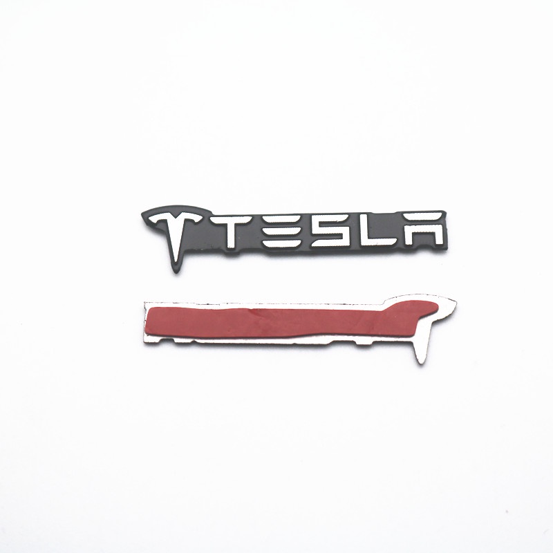 4pcs Stiker 3D Bahan Aluminum Untuk Tesla Model 3 2021 Model Y S X Roadster 2018 2019 2020