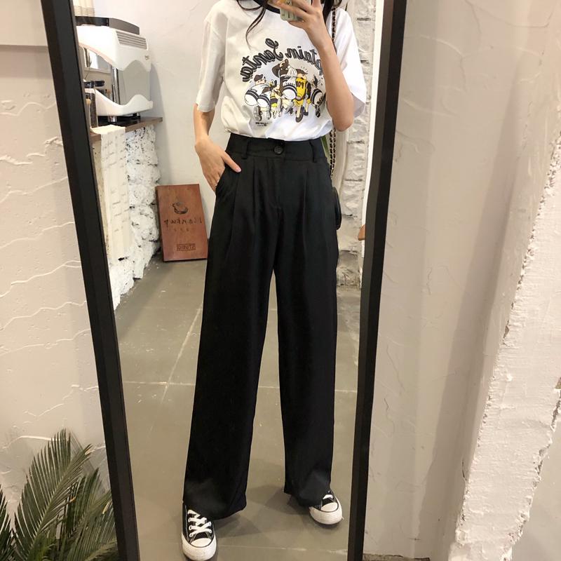  Celana  Panjang Wanita  High Waist Wide Leg Pants Casual 