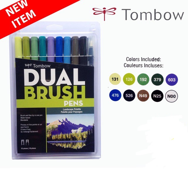 

Tombow dual brush pen ABT 10 Color Set Renewed Landscape Palette