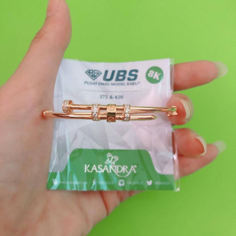 Gelang bangle cartierr paku variasi mata UBS kadar 8k/375
