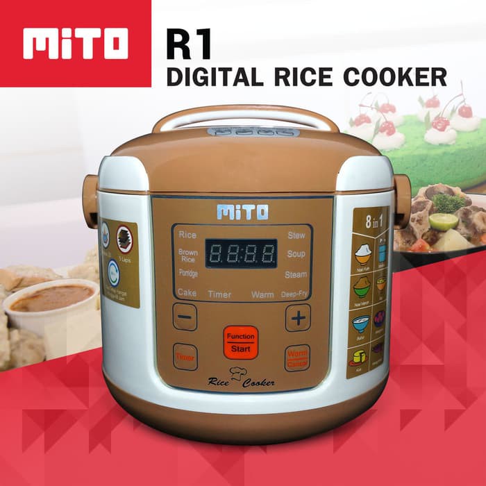 Mito R1 Digital Rice Cooker 1L - Brown