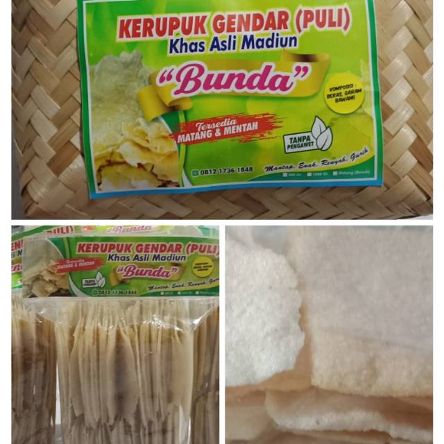 

Krupuk Gendar/Puli "BUNDA"Asli khas Madiun