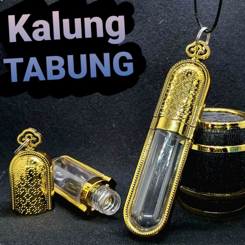 Kalung Liontin TABUNG BOTOL KACA PVC Emas Ukuran Besar VINTAGE