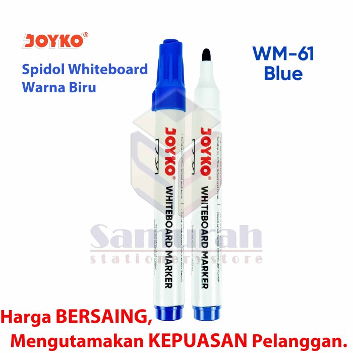 

Hemat Spidol Permanent White Board Joyko Wm 60 Hitam Wm 61 Biru Wm 62 Merah Promo