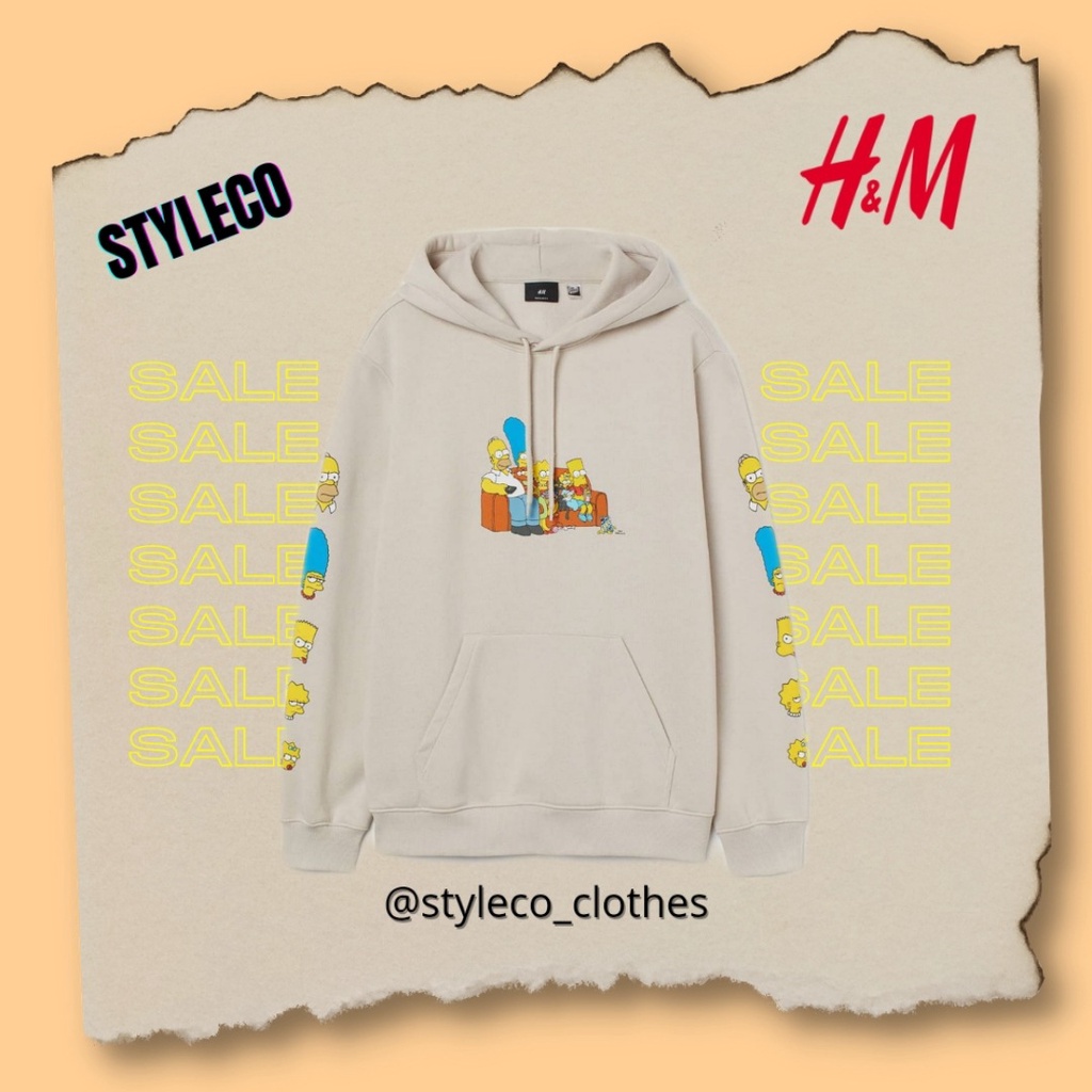 HOODIE H&M THE SIMPSONS BEGIE ORIGINAL MURAH - HOODIE H&M ORIGINAL MURAH - HOODIE H&M UNISEX MURAH -