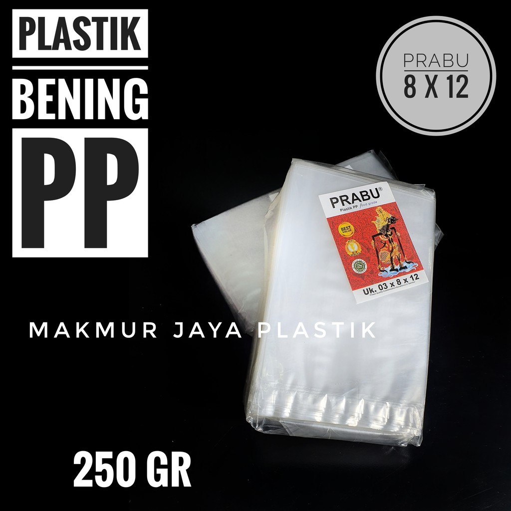 [ PP PRABU 8 X 12 ] KANTONG PLASTIK KEMASAN MAKANAN PP BENING 8 X 12