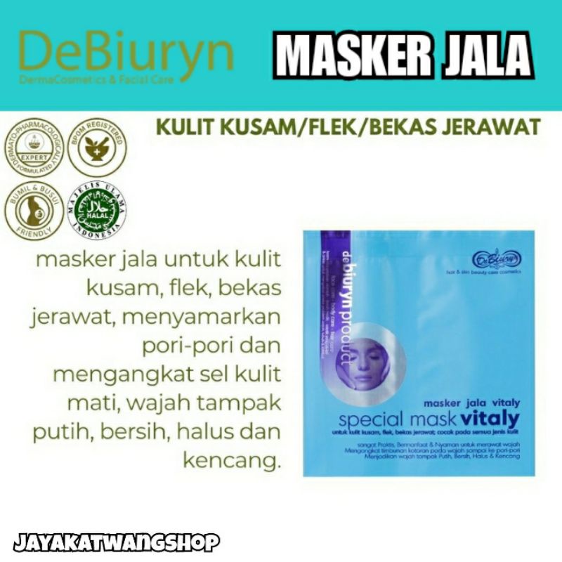 [1 SACHET] DEBIURYN Masker Jala Aclosy Anti Acne &amp; Vitaly Flek 20 Gram