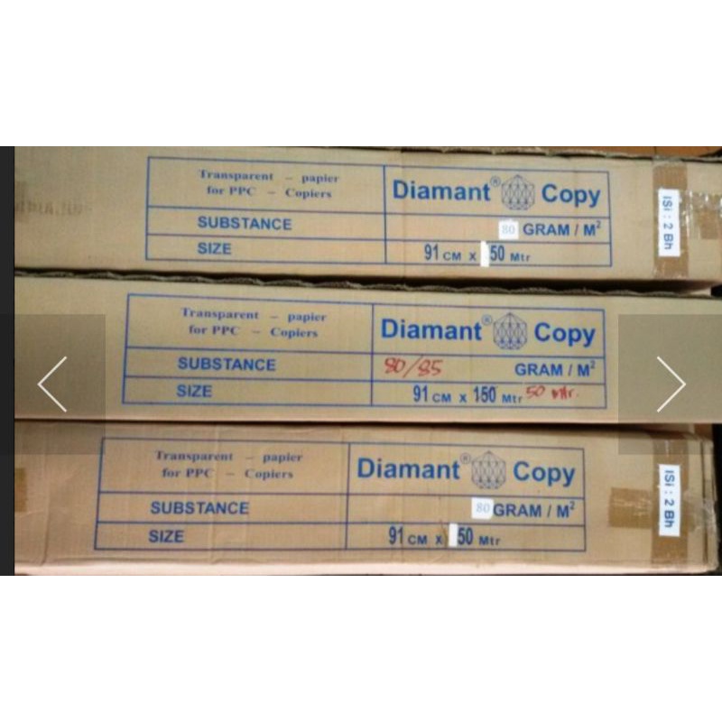 

Kertas kalkir ukuran A0 panjang 50 meter tebal 80/85 gram DIAMANT