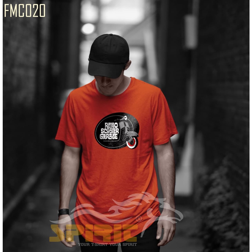 baju kaos vespa otomotif RETRO SCOOTER GARAGE Distro racing rider keren lengan pendek original