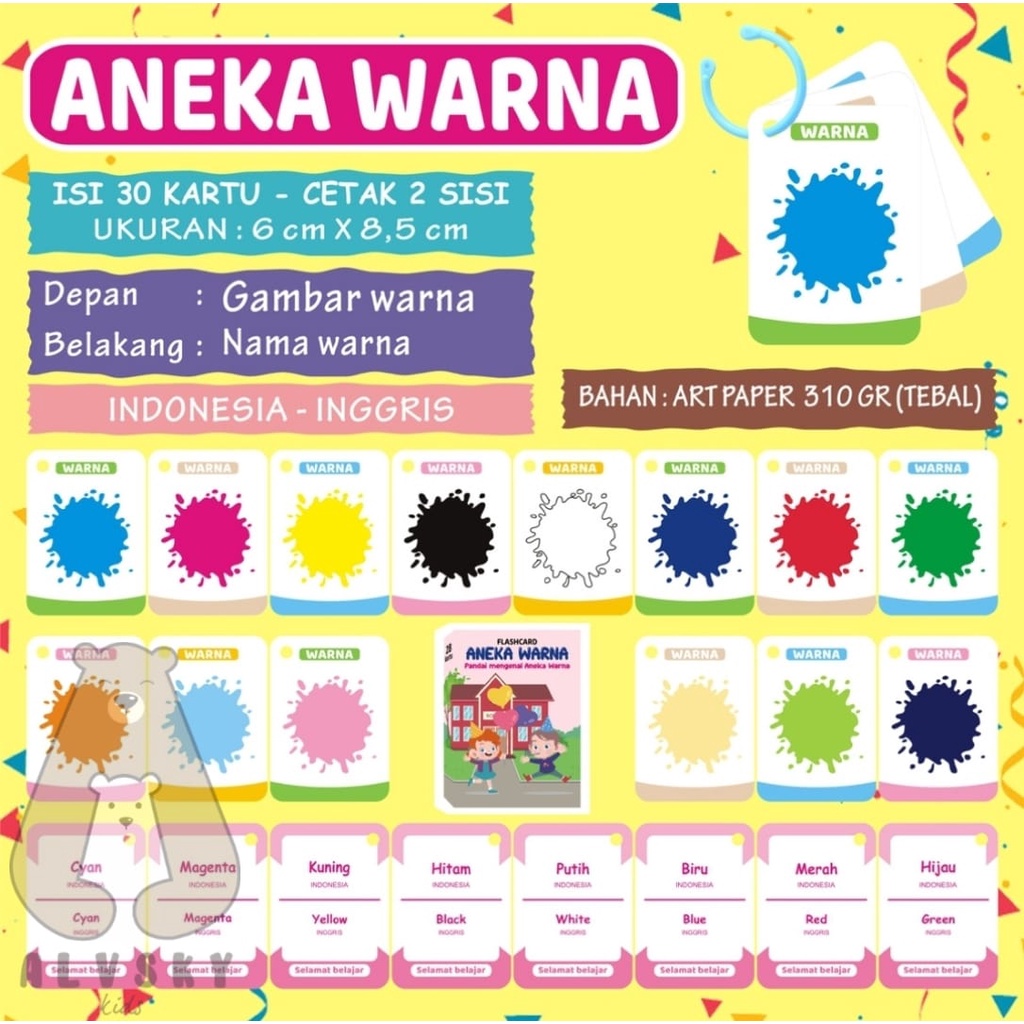 FLASH CARD ANAK / RING / KARTU BALITA PINTAR ANAK BAHASA INDONESIA / MAINAN EDUKASI FLASH CARD