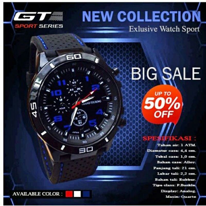 Jam Tangan Cowok Pria Dewasa Sport Quartz Men Silikon Analog Murah