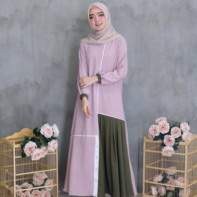 Gamis wanita bahan moscrepe