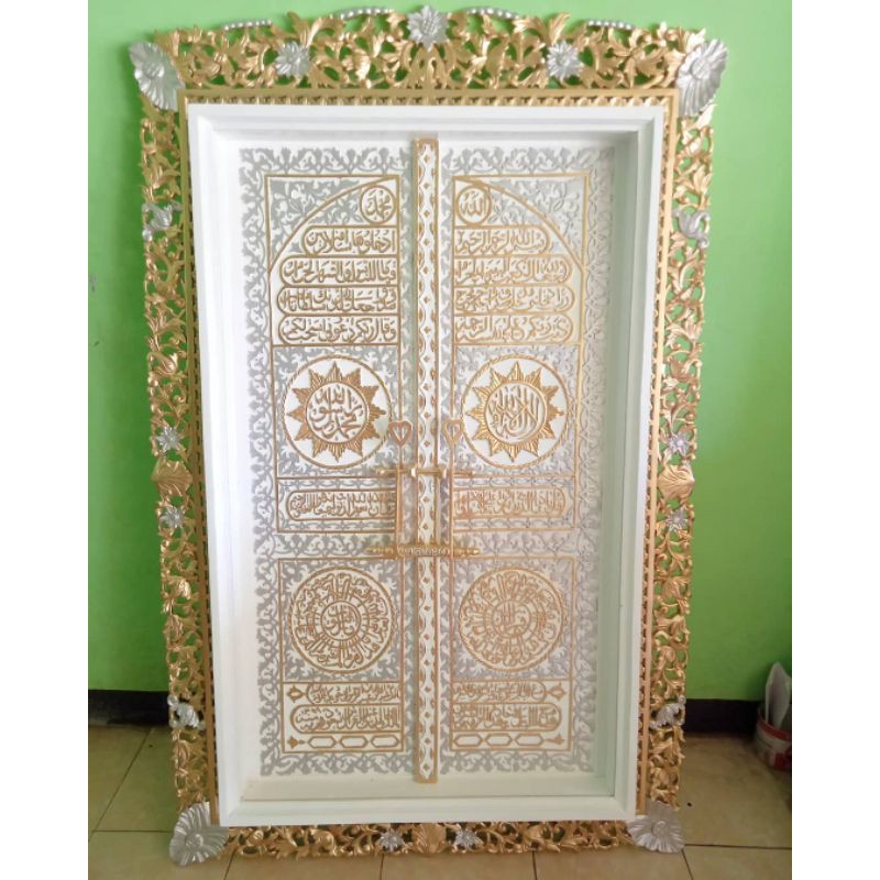 KALIGRAFI PINTU KAKBAH KAYU JATI JEPARA mebel jepara