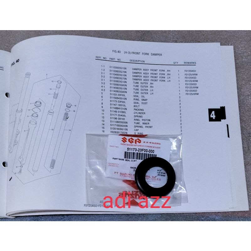 seal sil debu as shockbreaker shock shok suling depan shogun r 110 new 125 r sp fd Arashi fl robot o