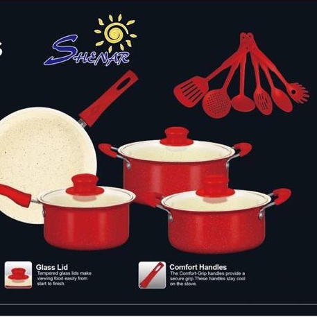 SHENAR Panci Set Spatula dan Teflon All In One Anti Lengket Anti Karat Serbaguna ( Panci set 13 ), SHENARCORNER168