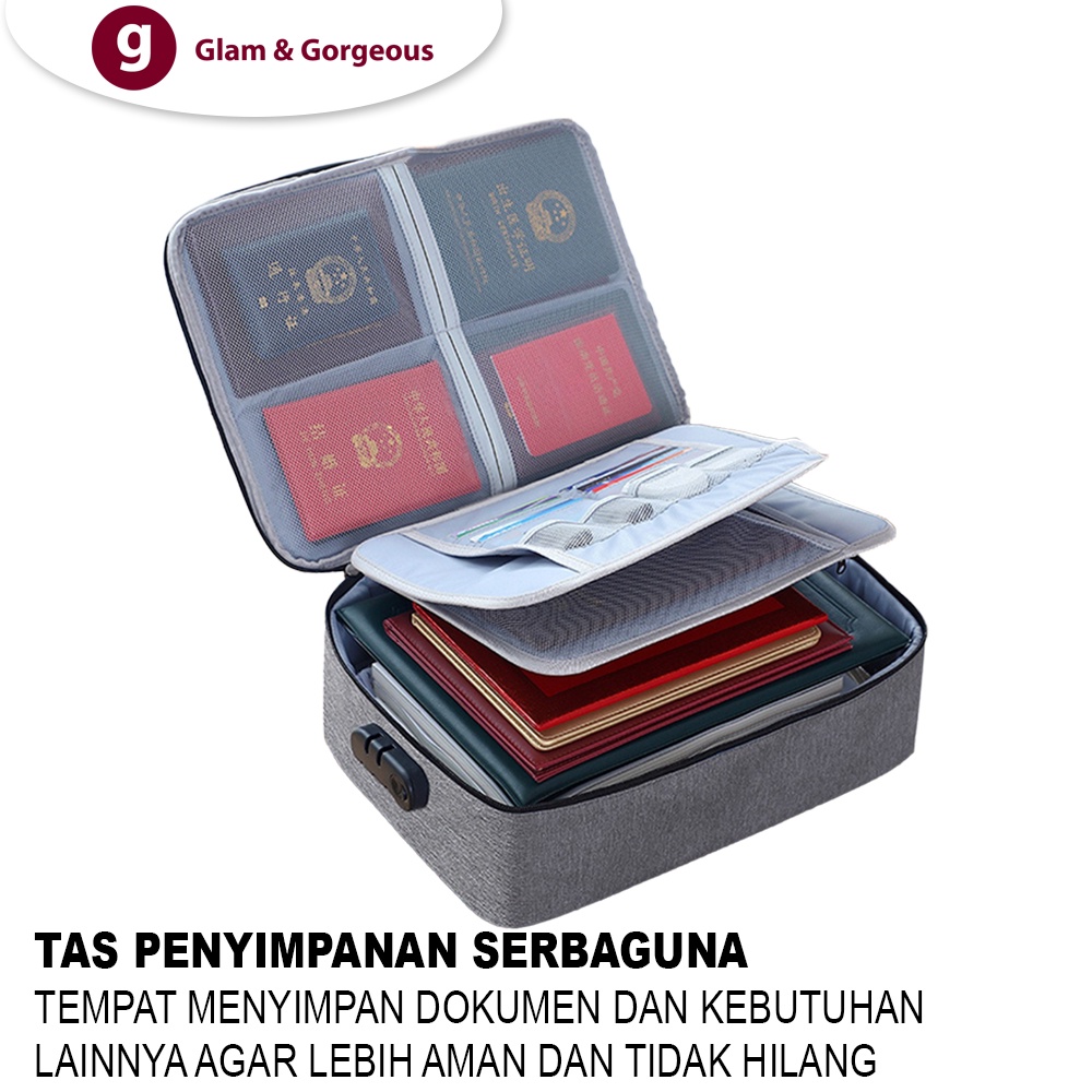 Tas Penyimpanan Dokumen Serbaguna 2 Tipe dengan Kunci - TD001