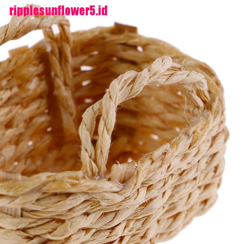 Miniatur Keranjang Rotan Hand woven Untuk Rumah Boneka 1 / 12