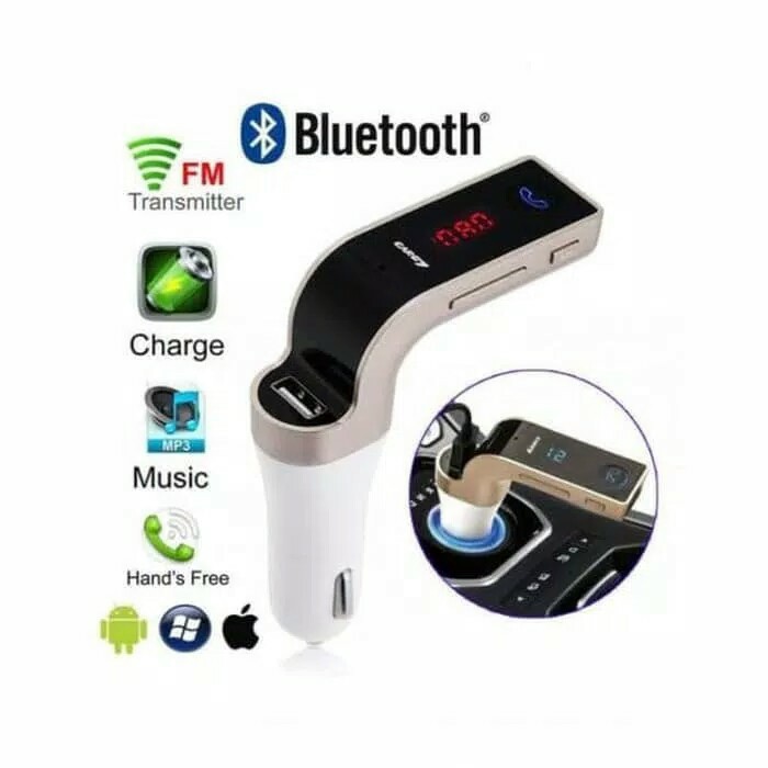 CAR G7 MODULATOR FM TRANSMITTER BLUETOOTH CHARGER MOBIL AUX MP3 USB