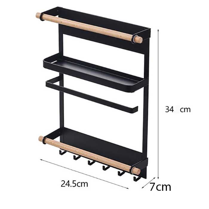 BearPaw Rak Organizer Dapur Kulkas Spice Magnetic Metal Rack - G58