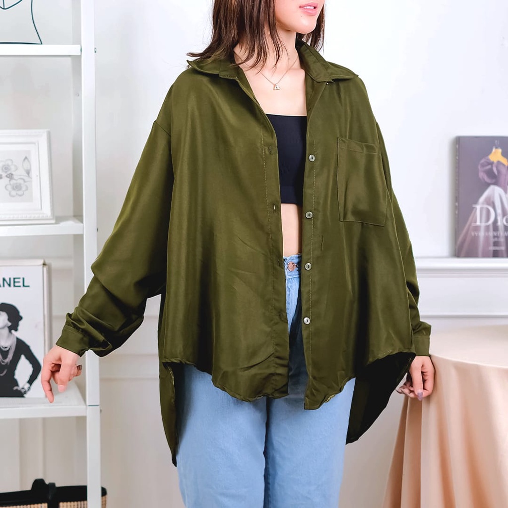 BEFAST - ZEC OOTD Kemeja LUCY / Gempi Oversize Colorpop Shirt / Kemeja Wanita Terbaru / Atasan Kemeja Oversize Jumbo / Kemeja Polos Casual / Fashion Kekinian Remaja Wanita / Kemeja Bisa Di Jadikan Outer / Trendy / kemeja Banyak Warna