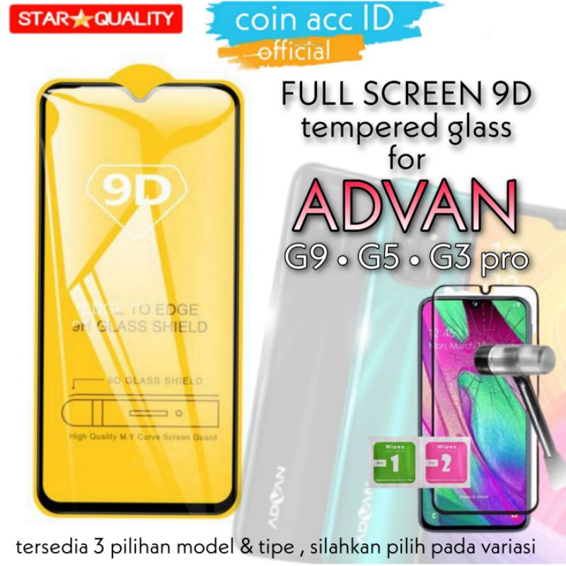 Tempred/Tempered glass ADVAN GX G9 G5 G3 PRO (4 pilihan model) 9D full/9H/Anti SPY/anti blueray 10D