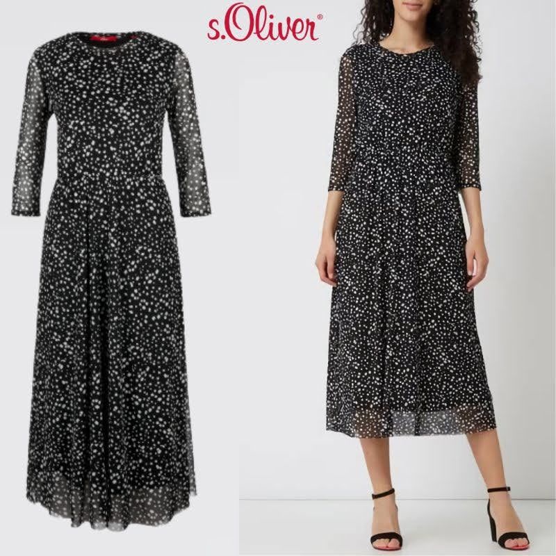 s.oliver Black Dot Print Maxi Dress