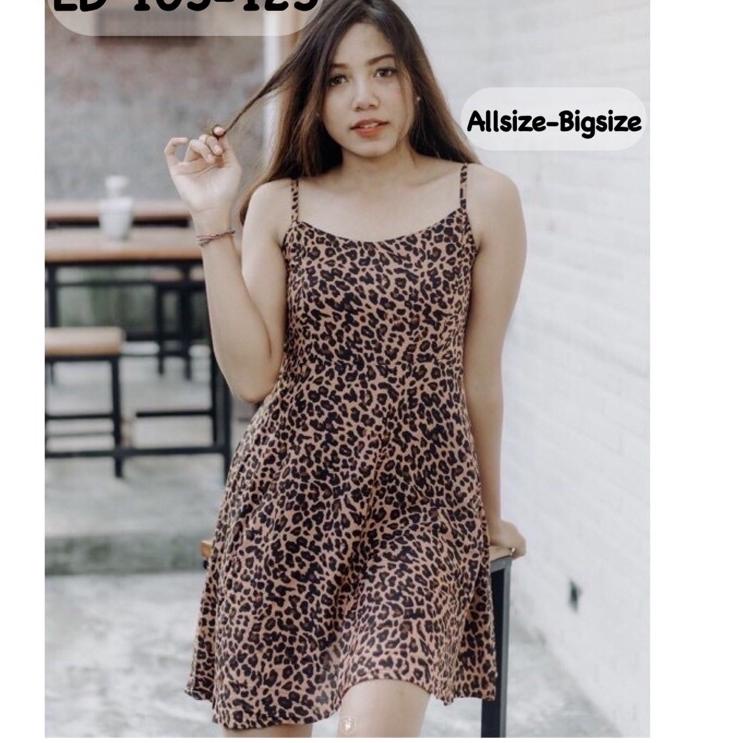 (NEW STOCK) MINI DRESS YUKENSI RAYON LEOPARD MACAN  DASTER BIGSIZE JUMBO BESAR
