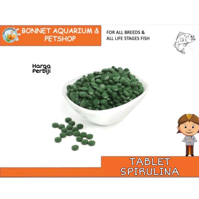TABLET SPIRULINA IKAN HARGA SATUAN / SPIRULINA TABLET UNTUK IKAN