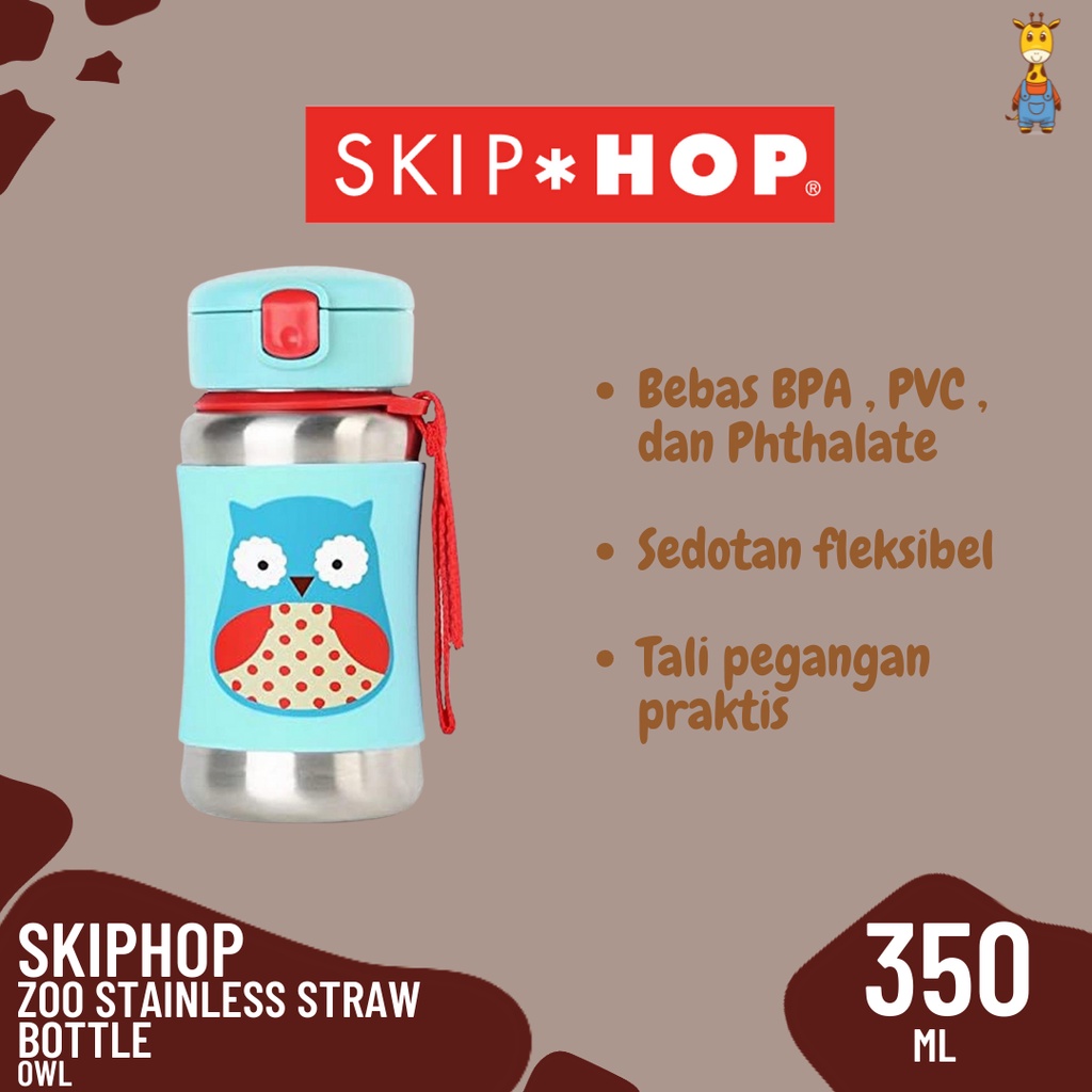 SkipHop Zoo Stainless Straw Bottle