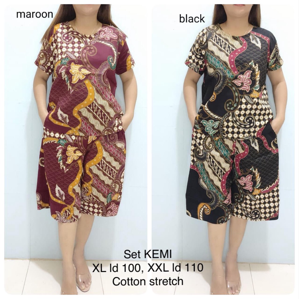 pakaian wanita setelan kulot batik KEMI.katun stretd premium