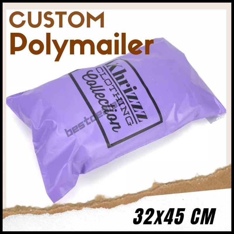 (32x45) CM POLYMAILER PACKING ONLINE + CUSTOM SABLON (Harga per pcs)