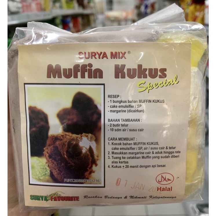 

Bahan/Resep/Premix Surya Mix Kue Muffin 500g ANTI GAGAL