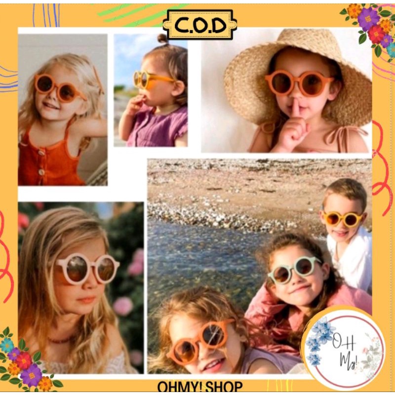 [ COD ] Kacamata Anak New Trend Model Bulat Boboho Gaya Korea / Fashion Anak Terbaru Bulat Unisex High Quality-1