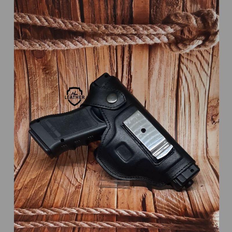 Sarung Pistol Holster Glock Kulit Slip