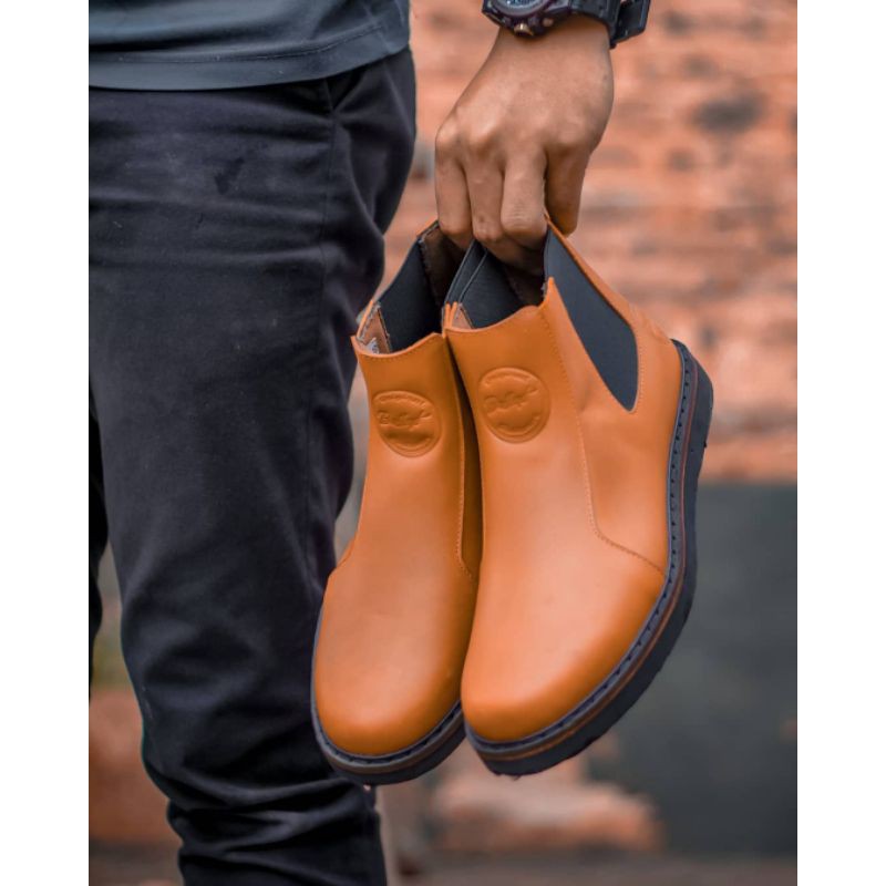 ELAGOS SERIES - BRADLEYS | Sepatu Boots Pria Kulit Asli Casual Klasik Kerja Biker - Chelsea Boots