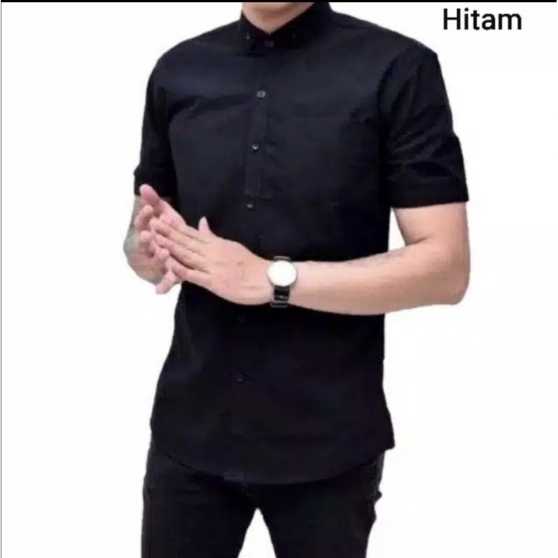 KEMEJA PRIA MENS POLOSAN LENGAN PENDEK COOLMAN PAKAIAN PRIA